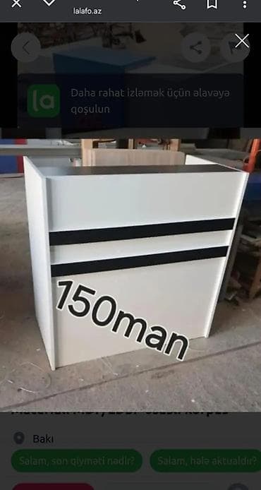 Sifarişlə ev mebeli: Resepsn masası – kompakt və funksional dizayn - Ölçü: təxmini 170 sm — 9