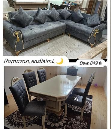 stul ucuz: 🌙Ramazan Endirimi – Dəst cəmi 849 AZN! 🛋 Dəstə daxildir: ✔ Açılan — 1