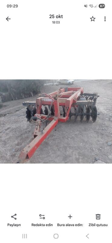 traktor su cəni: Aqrotexnika: Dartılan diskli mala (diskli borona) - Korpus: ağır tip — 2