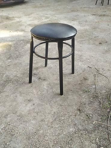 işci stol: Metall karkaslı yuvarlaq taburetka - Dizayn: 4 ayaqlı, dairəvi — 2