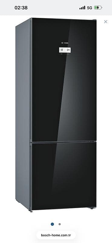 Bosch iki qapılı soyuducu (aşağıda dondurucu) – qara şüşə fasad — 1