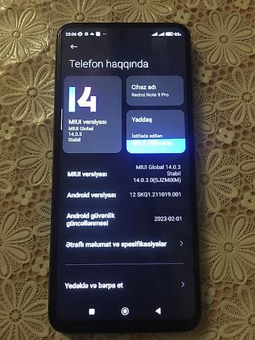 lenovo core i7: Redmi Note 9 Pro, 128 GB, rəng - Göy, Düyməli, Barmaq izi, Face ID — 3