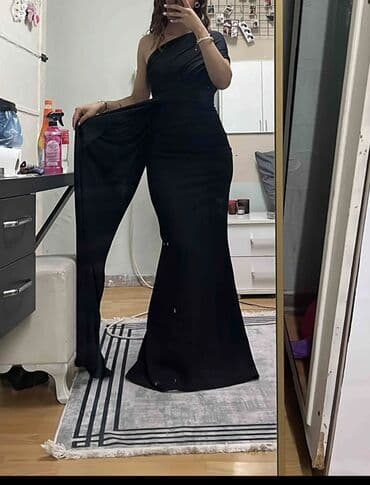 Kişi ayaqqabıları: Qara axşam/ziyafət geyimi - Model: tək çiyinli, asimmetrik kəsim - — 3