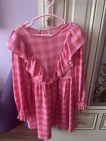 Defacto qız uşağı üçün paltar - Rəng və naxış: Çəhrayı tonlarda xırda