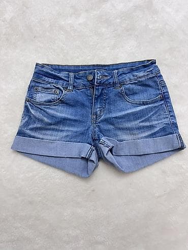 şort: Qadınlar üçün denim şort - Model: Klassik 5 ciblə (2 ön, 1 kiçik — 2
