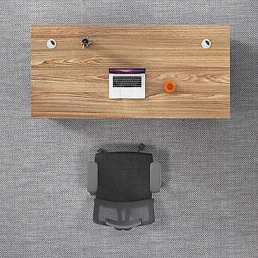 heyet ustolu: Masaüstü iş/studya dəsti – geniş taxta iş masası və erqonomik ofis — 1