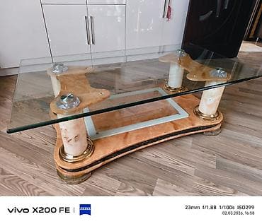 Oval masa, Açılmayan, Təkərsiz, Şüşə, Zəmanətsiz, Ödənişli çatdırılma, Ünvandan götürmə — 1