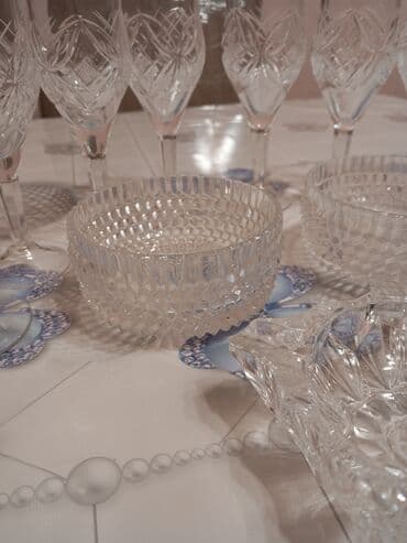 dest qab: Qədəhlər, Xrustal, 8 ədədli dəst, Rusiya — 5