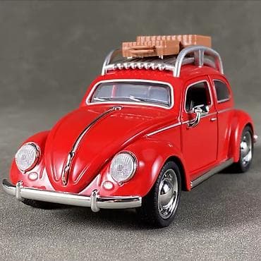 velosiped diskləri: Qırmızı klassik “Beetle” miniatür model avtomobil - Kolleksiya və — 3