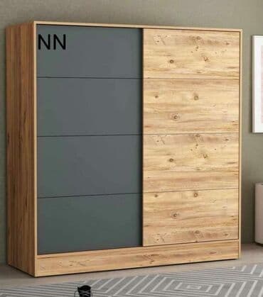 шкаф в зал: Düz dolab, Yataq otağı üçün, Paltar üçün, Açılan, 2 qapılı — 1