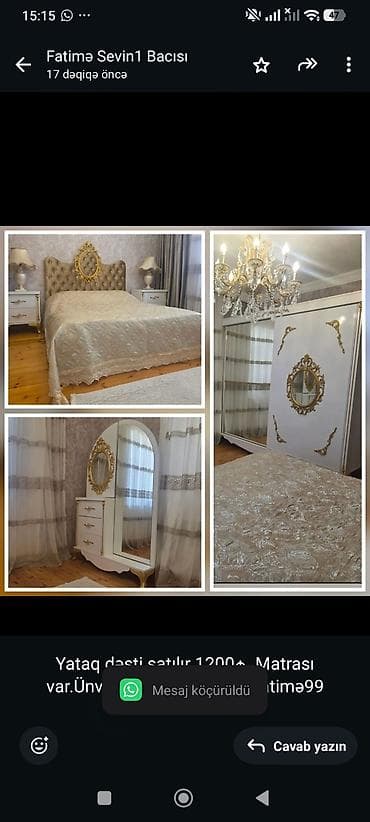 Yataq dəsti satılır 1200₼. Matrası var.Ünvan Buzovna. 8181. Fatimə99 — 1