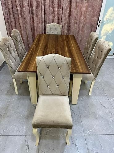 Для гостиной, Нераскладной, Прямоугольный стол, 6 стульев