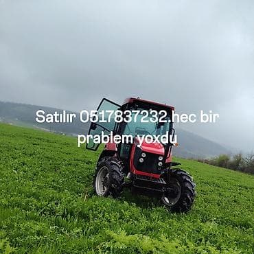 mtz 80 kabina: Qırmızı rəngli kabinəli traktor - Güclü dizel mühərriki, ön çəkili — 1
