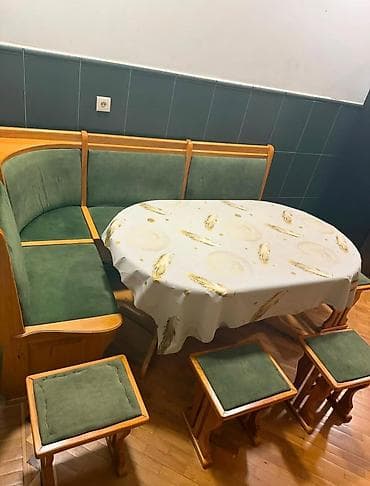 Mətbəx üçün, İşlənmiş, Açılmayan, Oval masa, 4 stul