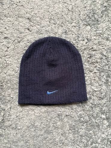 женские вязаные шапки: Qış üçün papaq dəsti – 5 ədəd - Nike trikotaj papaq, boz rəng — 5