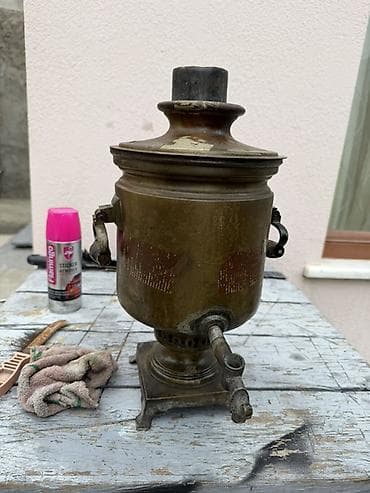 Книги и журналы: Antik pirinç samovar gövdəsi – oyma rusca yazılar və medalyon-relief — 8