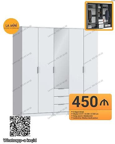 5 qapı, Siyirməli, Digər rəng, Açılan, Düz dolab — 1