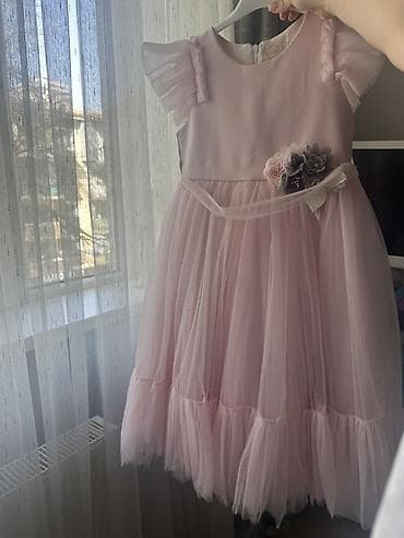 Детская обувь: Uşaq üçün zərif ziyafət paltarı - Rəng: Pudra çəhrayı - Model — 1