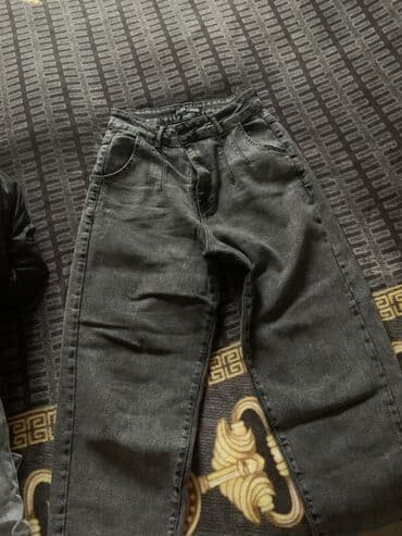 idman sortiki: Qara-boz rəngli denim şalvar - Model: boyfriend - Rəng: yuyulmuş tünd — 2