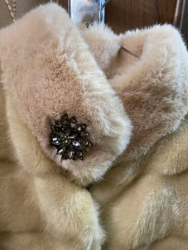 дубленки в баку: Real müstəriyə endirim olunacağ Zərif xanım kürkü – krem/bej rəngdə — 4