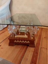 белая мебель в стиле прованс: Dördbucaq masa, Açılmayan, Təkərsiz, Şüşə — 3