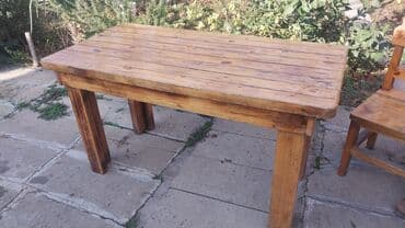 Стулья: Гостиный стол, Нераскладной, Дерево, Прямоугольный стол — 1