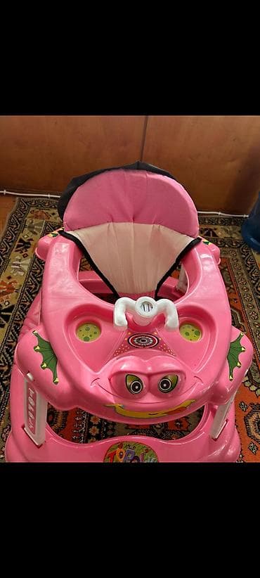 səyyar araba: Uşaq yeriməsi – Topoly brendi, çəhrayı rəng. - Rahat, yumşaq oturacaq — 1