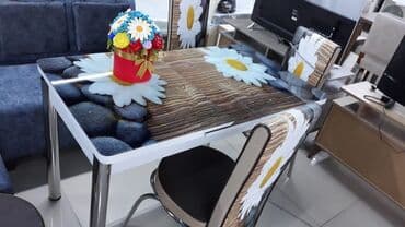 mətbəx stol: Mətbəx üçün, Yeni, Açılan, Dördbucaq masa, 4 stul — 6