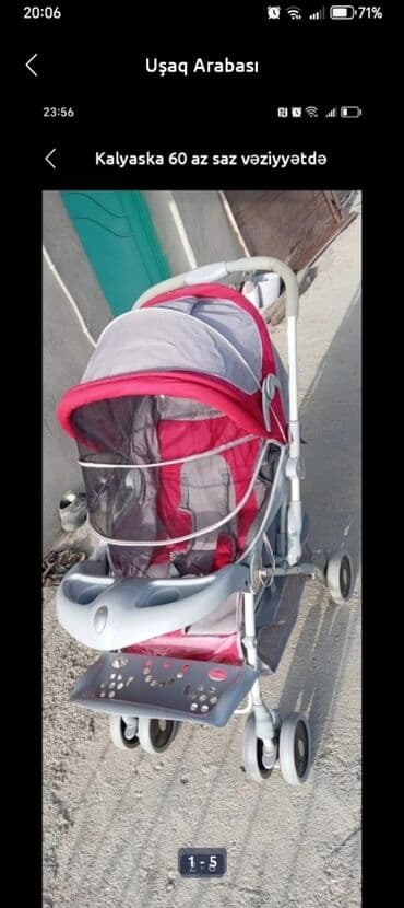 uşaq çantası: Uşaq arabası – qırmızı/boz rəngdə, çoxfunksiyalı model — 1