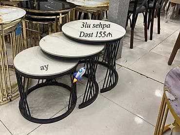 Jurnal masası, Açılmayan, Mərmər, Yumru masa