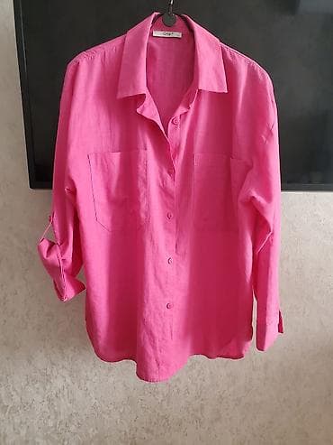 stringer alt geyimi: Qadın köynəyi – Crep Woman Fashion - Rəng: parlaq çəhrayı - Ölçü: L — 6