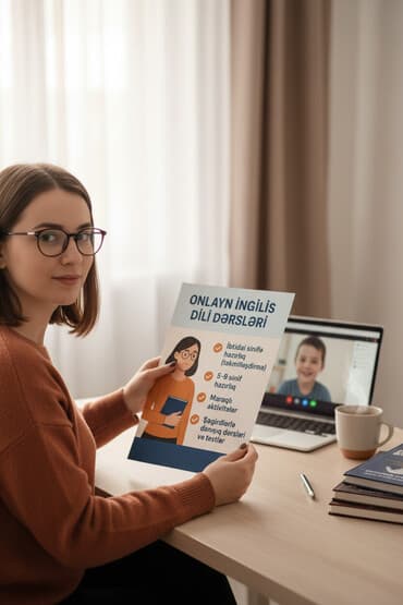 müəllimə: Xarici dil kursu, İngilis dili, Uşaqlar üçün, Böyüklər üçün, Danışıq klubu — 1