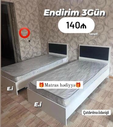 tək taxt: Yeni, Təknəfərlik çarpayı, Matras ilə — 3