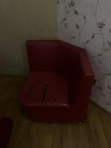 kündür: Qırmızı rəngli künc oturacaq + uzun oturacaq və ağ masa dəsti - Dəst — 2