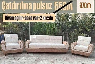 Yeni, Divan, 2 kreslo, Divan, Bazalı, Açılan