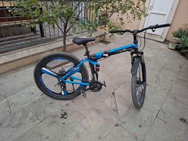 asma mühərrikli velosiped nədir: Qatlanan dağ velosipedi – 29” - Rəng: qara-mavi - Çərçivə: qatlanan — 1