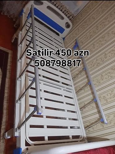 Tibbi çarpayı – mexaniki - İki tərəfli qoruyucu yan barmaqlıqlar -