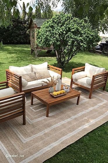 divan iwlenmiw: BAG UCUN TAXTA DIVAN - Material: bərk ağac (təbii, isti tonlu), açıq — 3