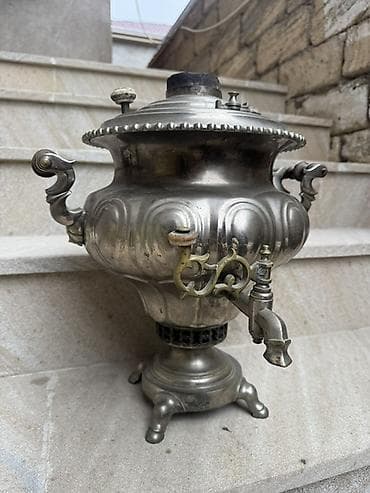 Şlanqlar: Klassik mis samovar 200 ildən çoxdur yaşı - Material: Mis,işlənməyib — 2