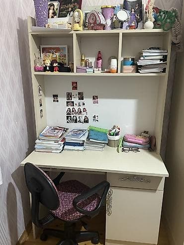 uşaq yazi masasi: Oğlan və qız üçün, Siyirməli, Yazı masası, Stullar ilə — 1