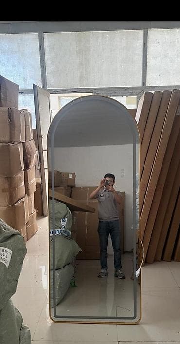 işıqlı güzgü: Güzgü Döşəmə üstü, Düzbucaqlı, Arxa işıqlı — 6