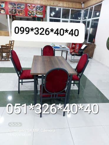 heyet ucun oturacaqlar: Qonaq otağı üçün, Yeni, Dördbucaq masa, 1 stul — 7