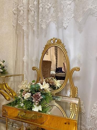 guzgu dekorlari: Ziyafət/dekor seti – güzgülü və qızılı detallar - Şüşə və güzgü — 3