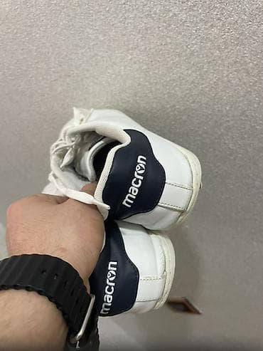 nike air force: Macron kişi krossovkaları - Rəng: ağ, daban hissəsində tünd lacivərt — 2