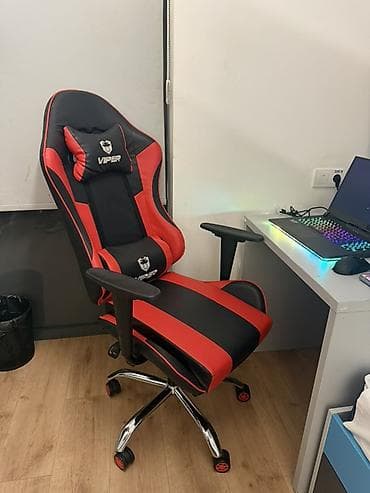 kreslo gaming: Təkərli, Qolları tənzimlənir, Süni dəri — 1