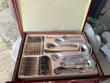 Ziyafət üçün dəbli süfrə ləvazimatı dəsti - Klassik dizaynlı, qızılı