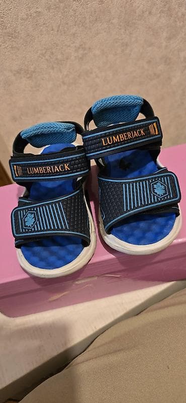 basanojka: Lumberjack uşaq sandal modeli - Rəng: tünd mavi/çəhrayı-siz, göy — 1
