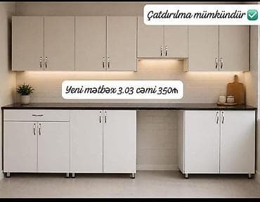 2 el mebeller: Mətbəx mebeli satılır 350₼. Yeni. Ölçü 3.03. Ünvan Sabunçu. Fatimə99 — 1