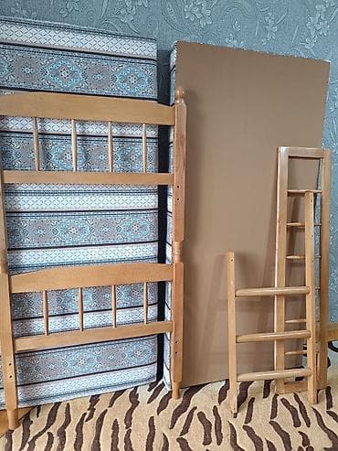 Oğlan və qız üçün, Çarpayı, Matras ilə, Siyirməsiz, Taxta — 2