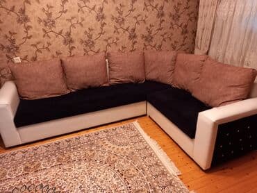 продажа дивана бу: Угловой диван, Б/у, Нераскладной, Без подьемного механизма, Велюровая ткань, Нет доставки — 1